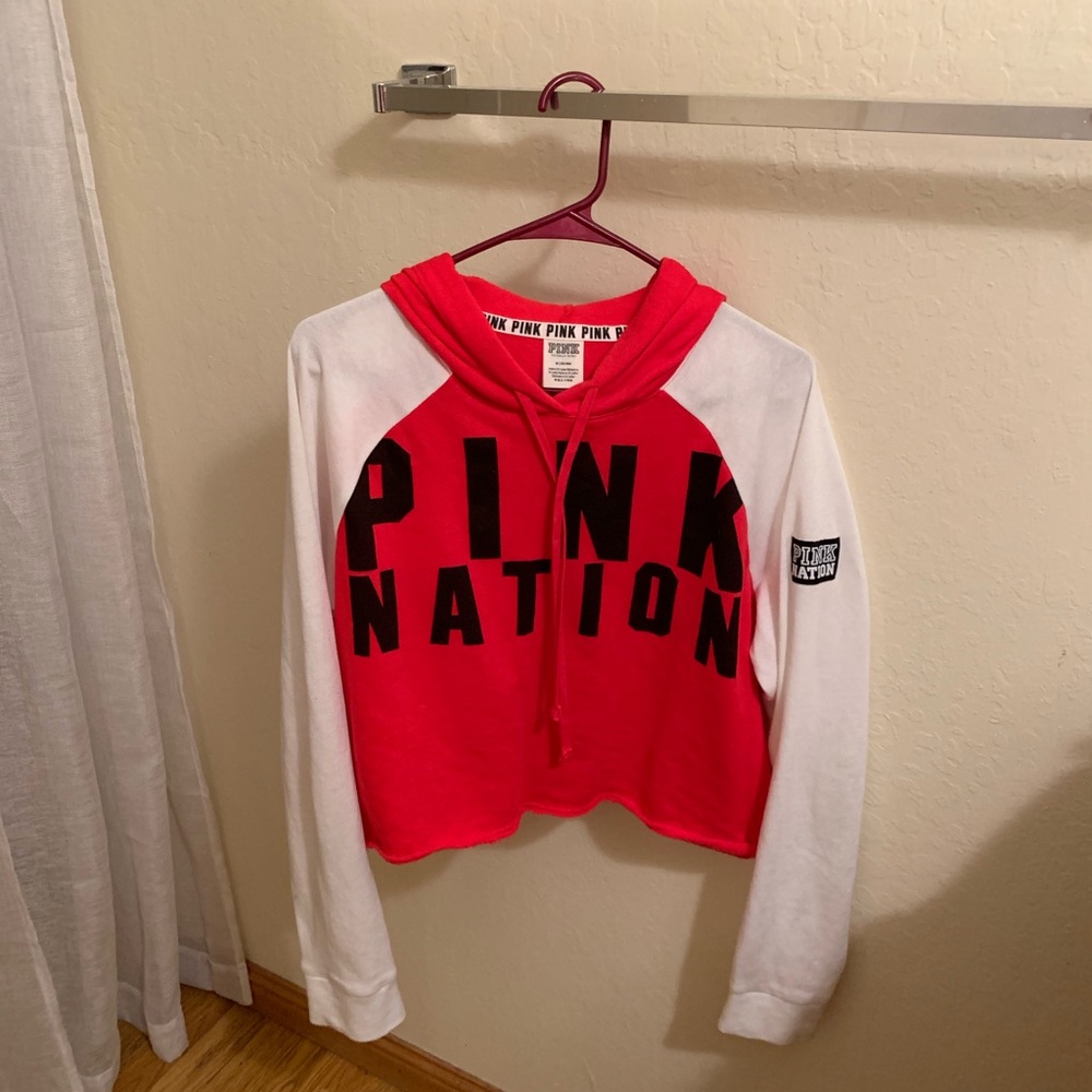 Pink Cropped Hoodie
